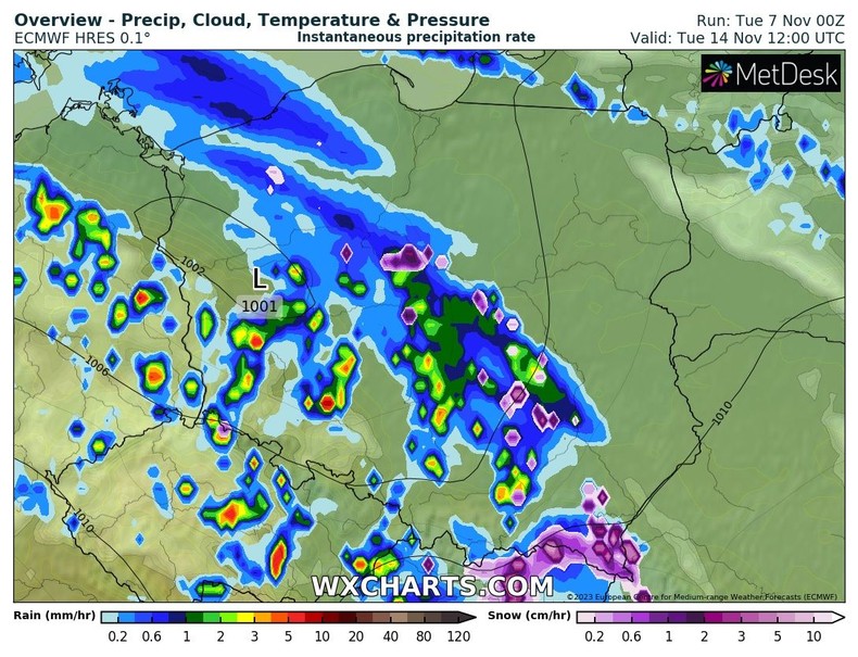 Na początku tygodnia na nizinach może pojawić się deszcz ze śniegiem