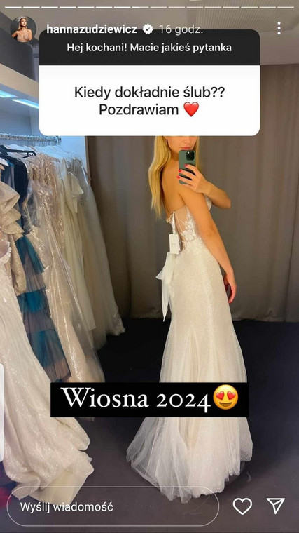 Hanna Żudziewicz na swoim InstaStory