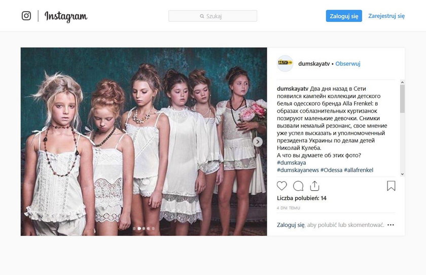 Skandal na Ukrainie. Dzieci promują "seksowną bieliznę"
