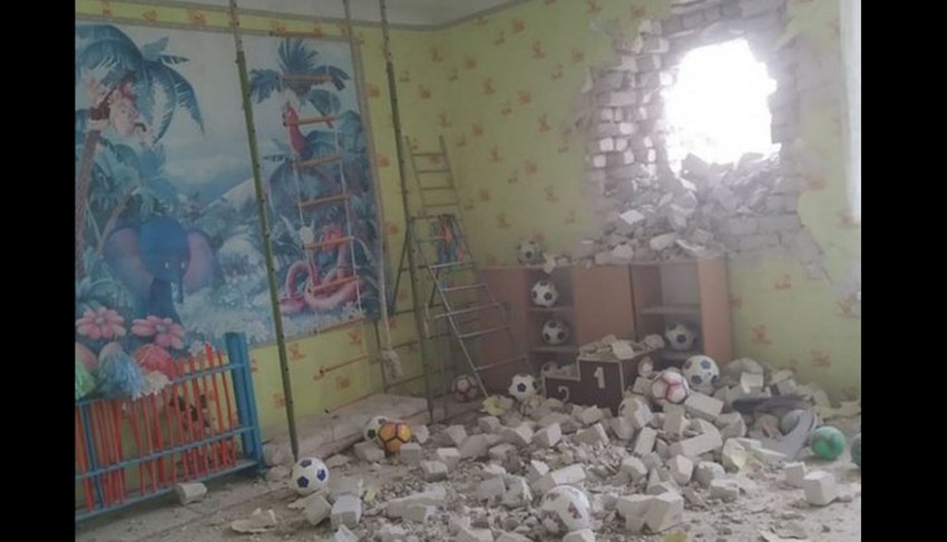 Vrtić u mestu Stanica Luganska koji je pogođen juče od strane proruskih snaga