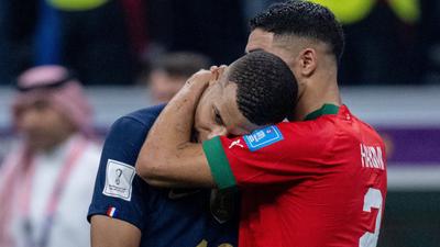 PSG's Kylin Mbppe and Achraf Hakimi were thich as thieves even after Morocco's loss to France (MB Media Solutions)