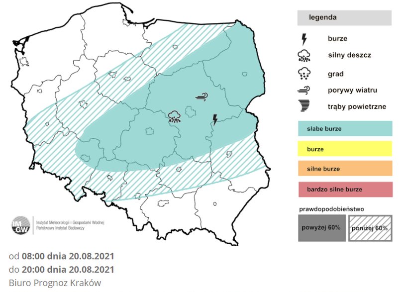 Prognoza burz na piątek