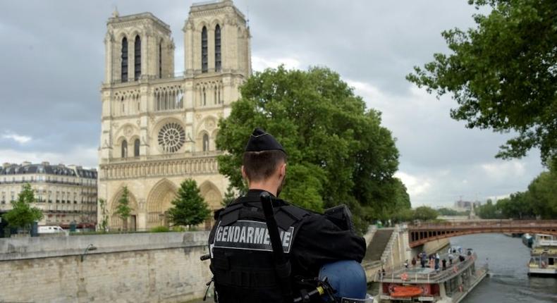 The attacker targeted French police officers standing outside Notre Dame cathedral in the heart of Paris