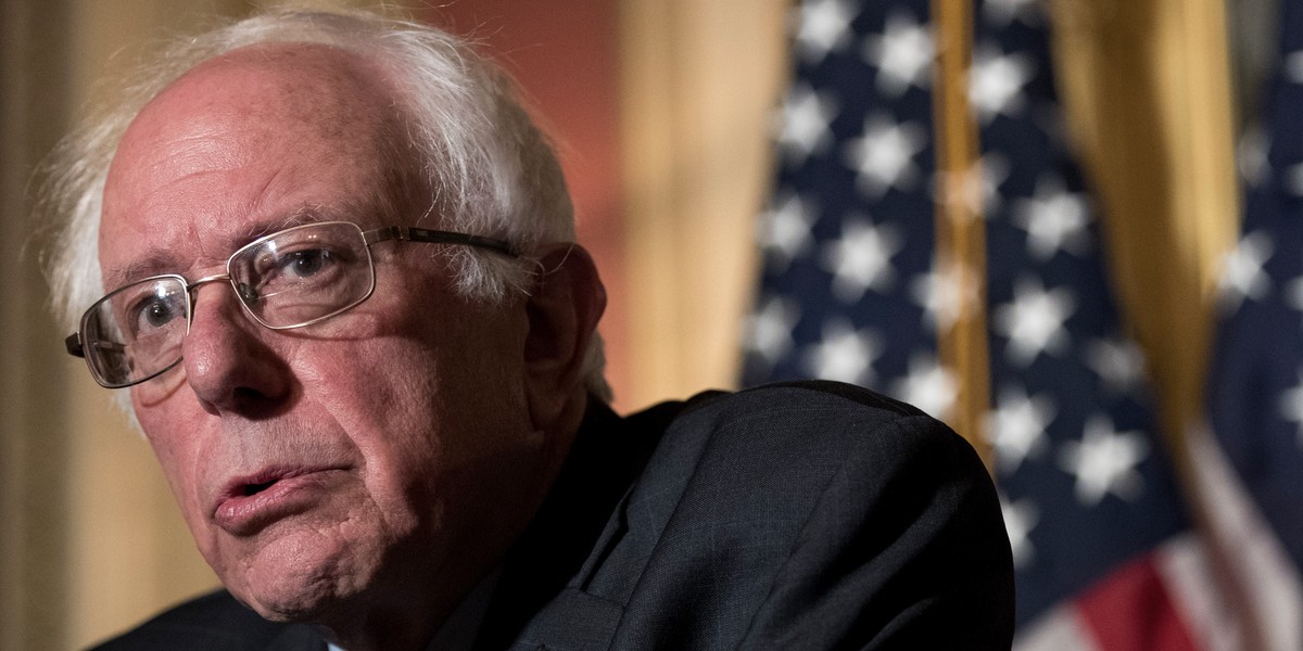 Sen. Bernie Sanders during a press conference on Capitol Hill.