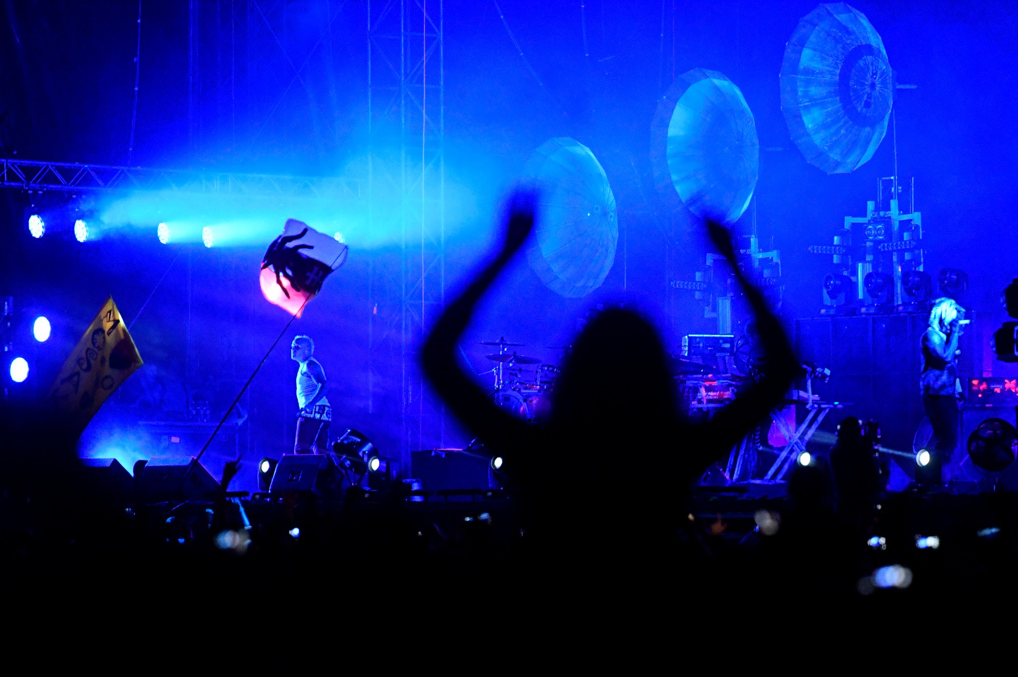 Britská skupina The Prodigy počas vystúpenia na 20. ročníku multižánrového festivalu Pohoda na letisku v Trenčíne 9. júla 2016.