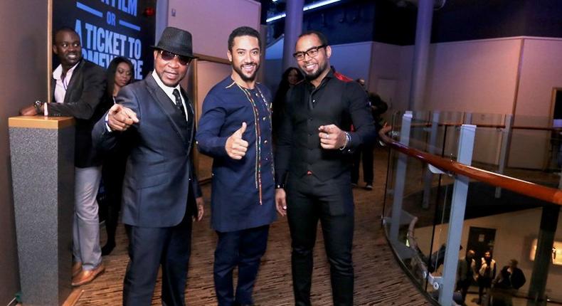 Austin Chima, Majid Michel and Ramsey Nouah at the premiere