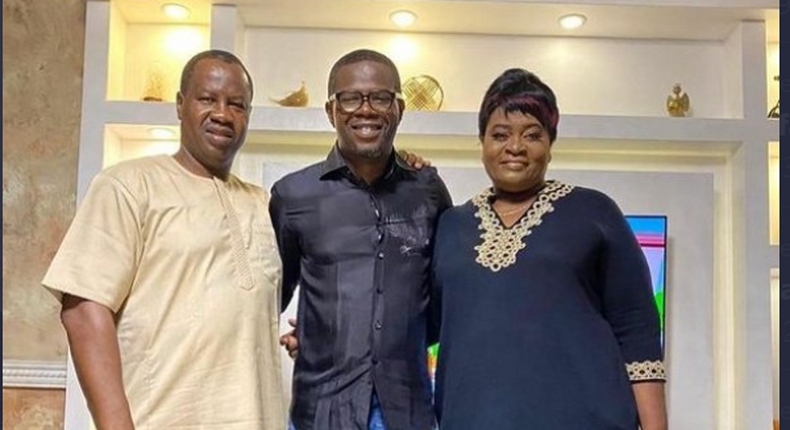 Former Lagos governorship candidate Babatunde Gbadamosi (Left) was at JJC Skillz's (Center) birthday bash (Instagram: JJC Sillz)