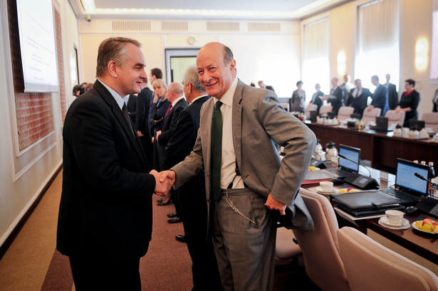 Waldemar Pawlak i Jacek Rostowski na posiedzeniu rządu