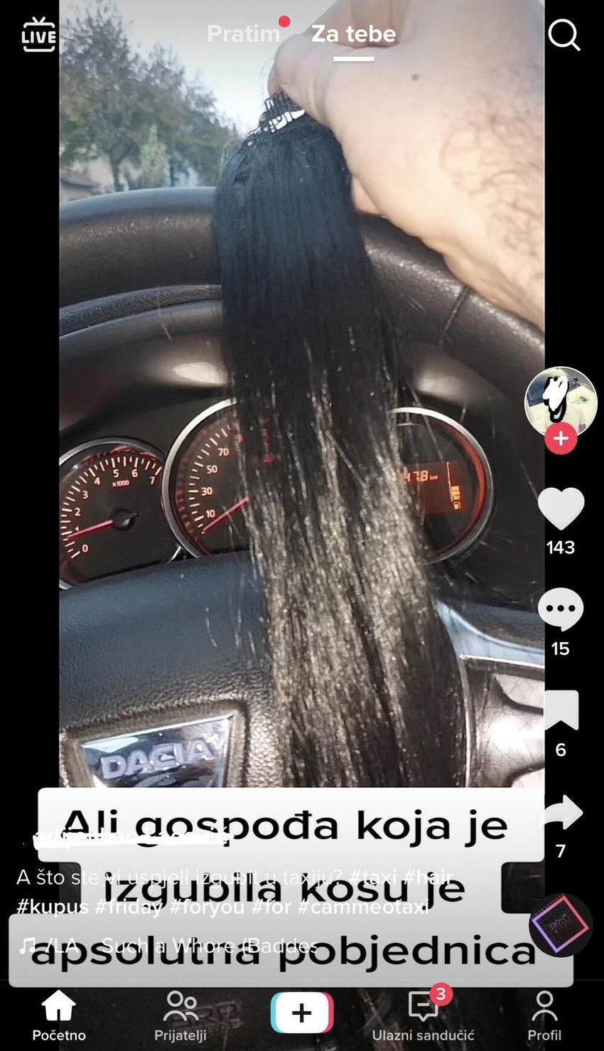 Kupus i kosa zaboravljeni u taksiju