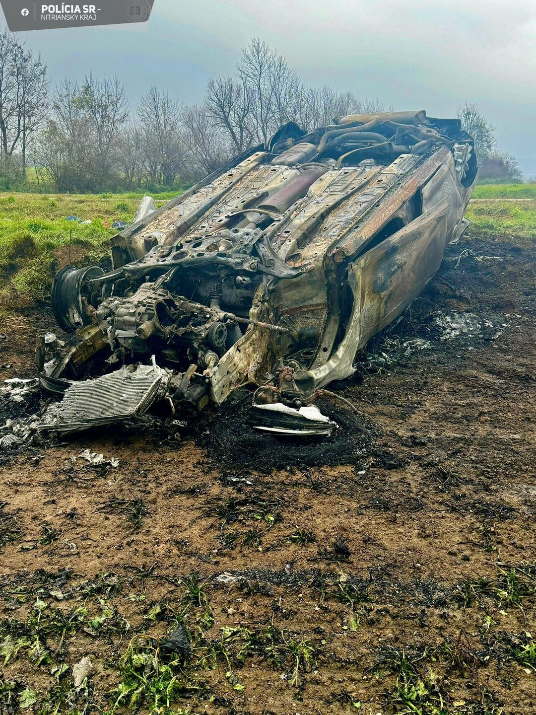 Po náraze do zábradlia auto zhorelo do tla.