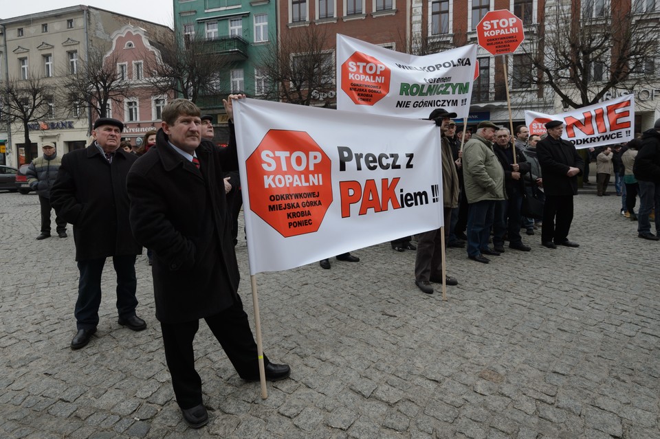 Protest mieszkańców w Lesznie. Nie chcą kopalni