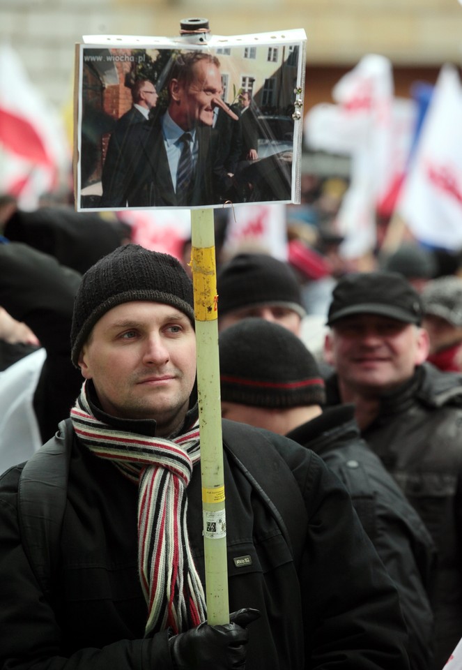 Warszawa: protest związkowców PGE