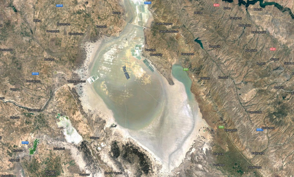 Jezioro Tuz Gölü, zdjęcie satelitarne
