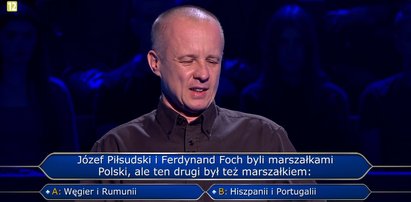 "Milionerzy" – Marek odpadł na pytaniu o Józefa Piłsudskiego i Ferdynanda Focha