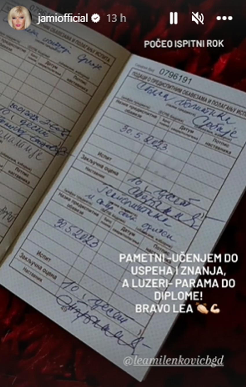 Jami pokazala ćerkin indeks pun desetki