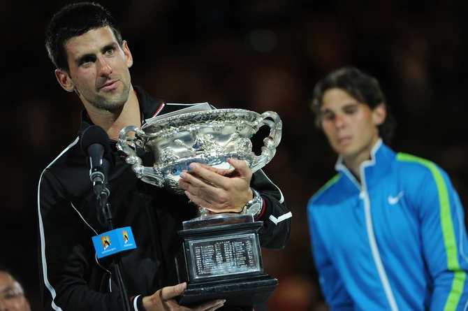 Novak Đoković i Rafael Nadal 2012. u Melburnu