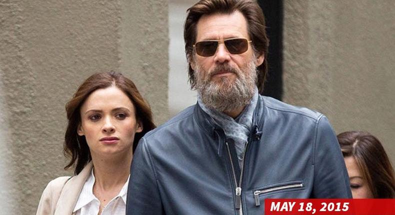 Jim Carrey and Cathriona White in May 2015