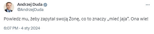 Wpis Andrzeja Dudy błyskawicznie zniknął z serwisu X (Twitter)