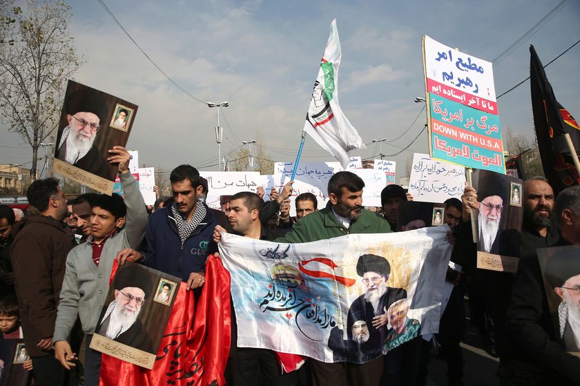 Protest against the assassination of Iranian Major-General Soleimani in front of United Nation offic