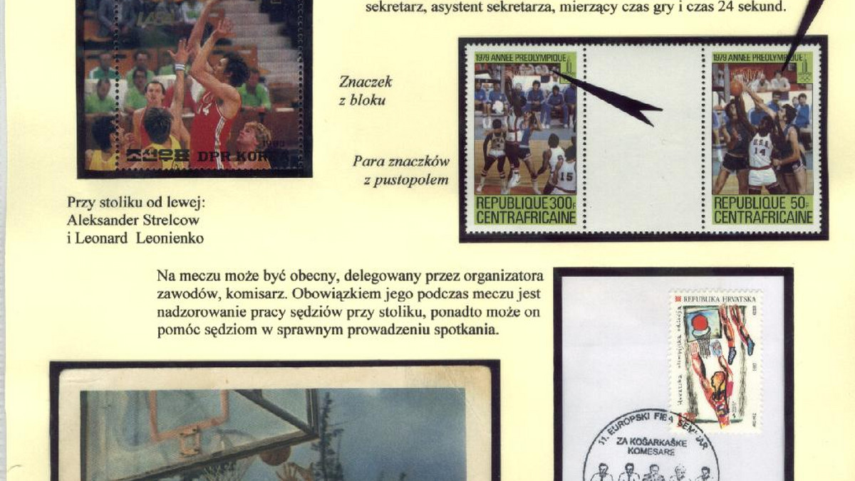 Raport o koszykówce - filatelistyka tematyczna, fot. Ryszard Prange