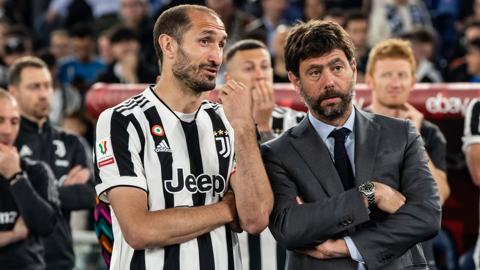 Giorgio Chiellini i prezydent Juventusu Andrea Agnelli