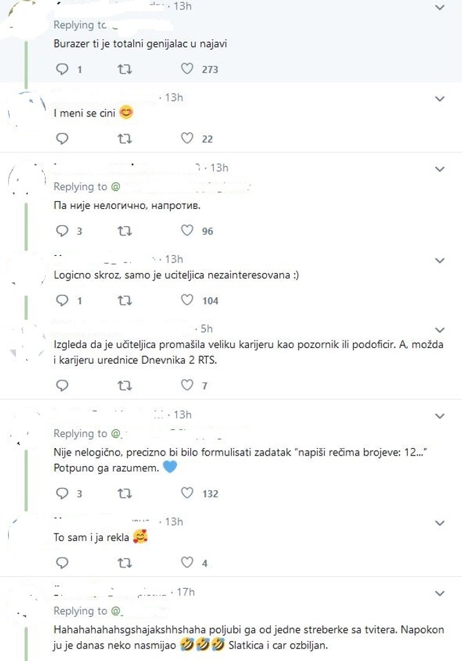 Reakcije na tvit: Bratu smo jedva objasnili zašto mu je netačan zadatak
