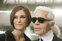 Keira Knightley i Karl Lagerfeld na Paris Fashion Week