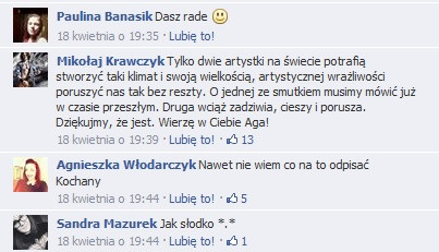 Screen z Facebooka Agnieszki Włodarczyk