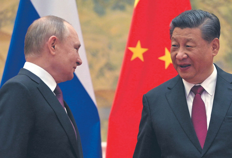 Prezydenci Rosji Władimir Putin i Chin Xi Jinping 4 lutego w Pekinie