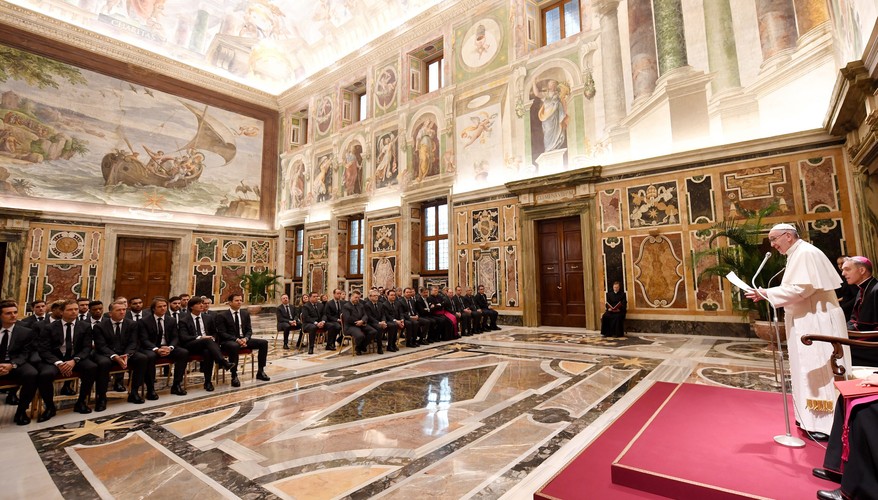 Niemieccy piłkarze spotkali się z papieżem Franciszkiem