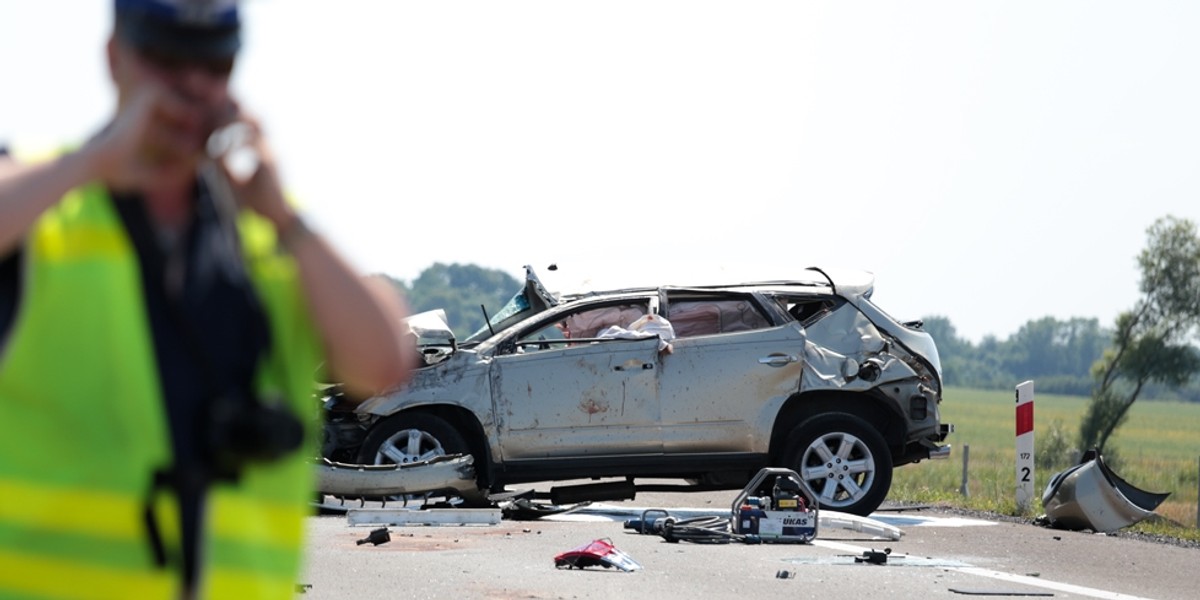 Wypadek koło Zielonej Góry