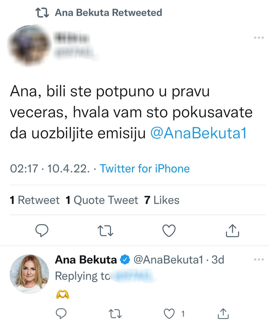 Ana Bekuta - Tviter