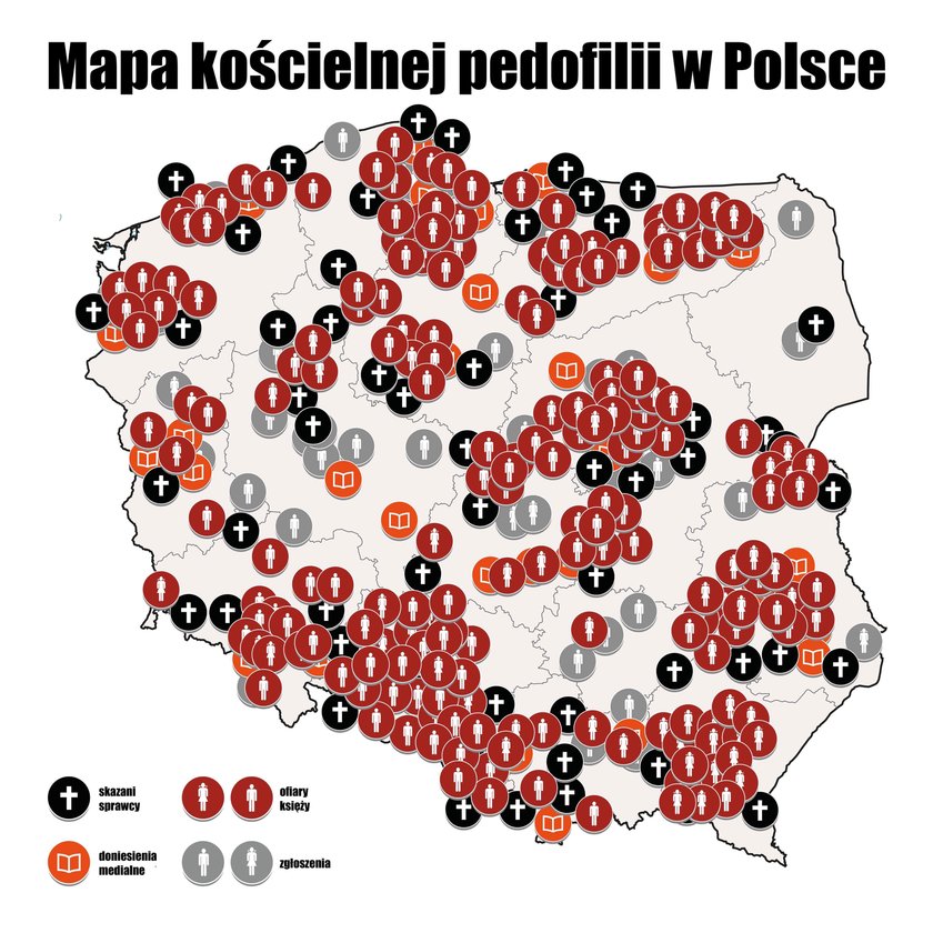 Opublikowano mapę pedofilii w polskim Kościele! Skrzywdzeni protestują w Warszawie