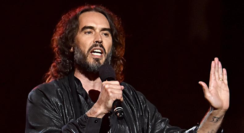 Russell Brand speaks onstage in Los Angeles, California in 2020.Lester Cohen/Getty Images for The Recording Academy