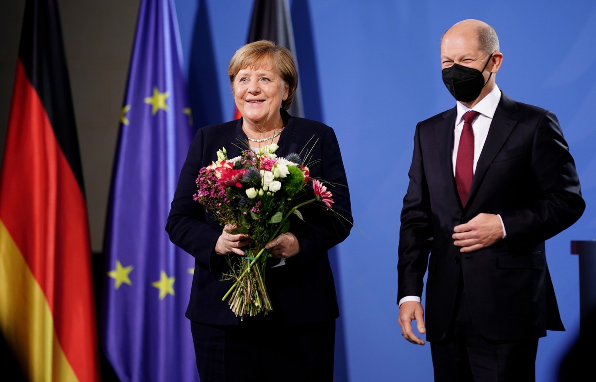 Angela Merkel i Olaf Scholz