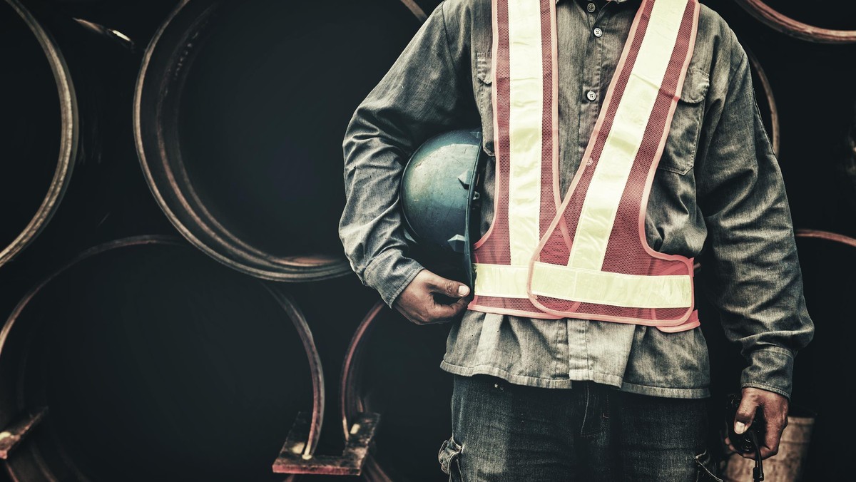 Construction worker working on a construction site