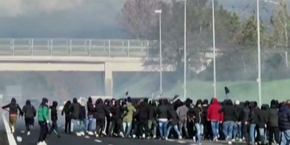 Bitwa kilkuset kiboli na autostradzie. Nagranie krąży w sieci.