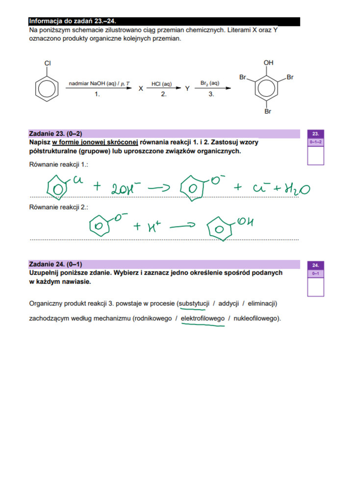 Rozszerzona matura z chemii 2023 - rozwiązanie zad. 23 i 24