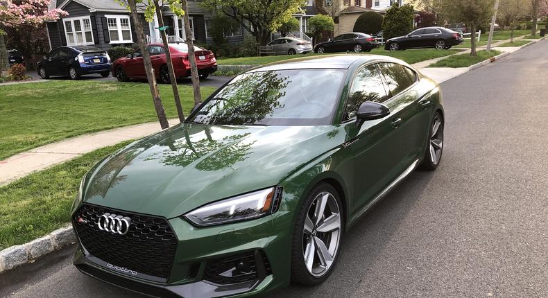 Behold, the glorious 2019 Audi RS 5 Sportback, in a show-stopping Sonoma Green Metallic paint job. Before many thousands of dollars in options, the car costs $74,200. As tested, it was $97,815.