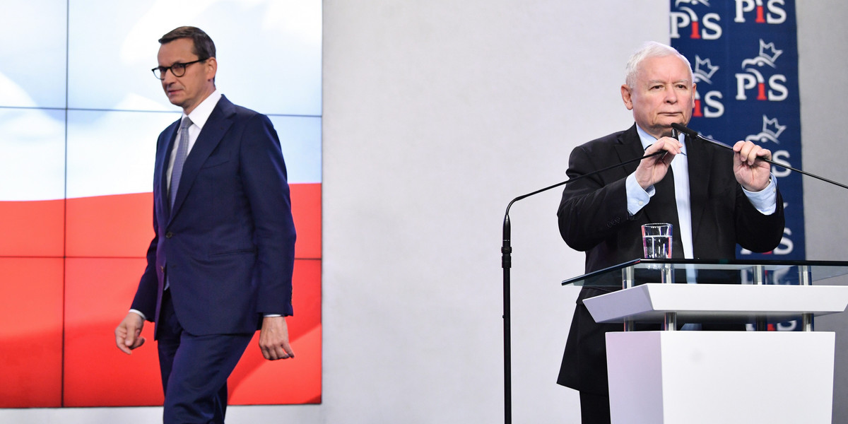 Mateusz Morawiecki i Jarosław Kaczyński żegnają się z władzą.
