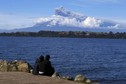 A general view of Calbuco volcano spewing ash and smoke from Puerto Varas