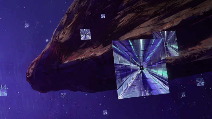 Wizja artystyczna sondy podążającej za Oumuamua