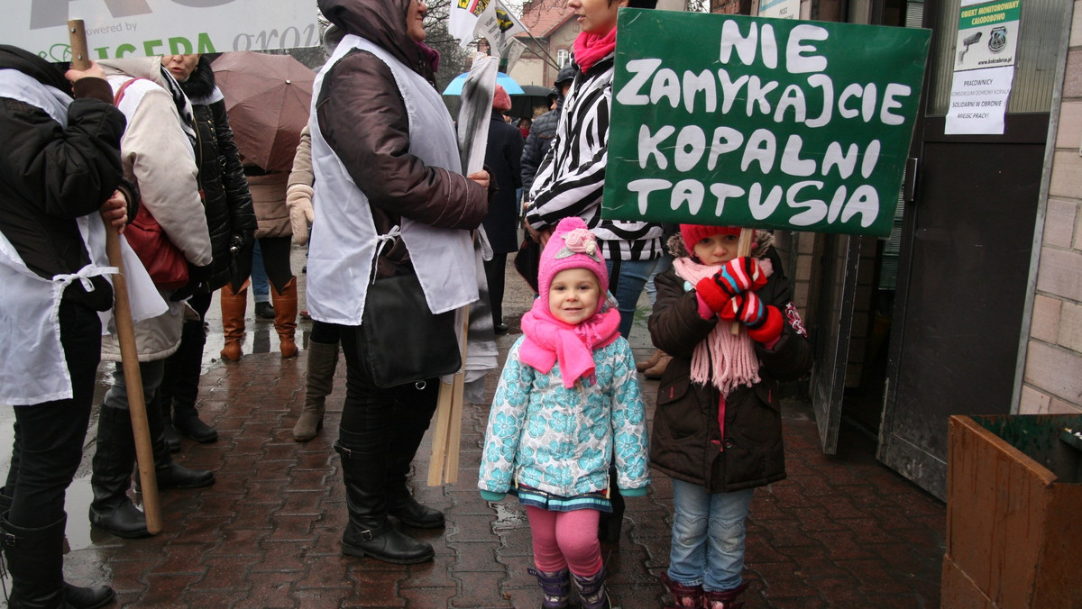 Górnicy protestujący na Śląsku