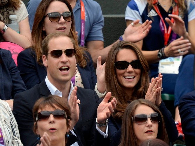 Igrzyska Olimpijskie Londyn 2012: księżna Catherine i książę William na trybunach