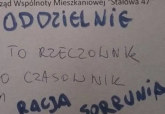 Pokłócili się o "błąd" na kartce Zarządu Wspólnoty Miejskiej. Ich dyskusja bawi i uczy