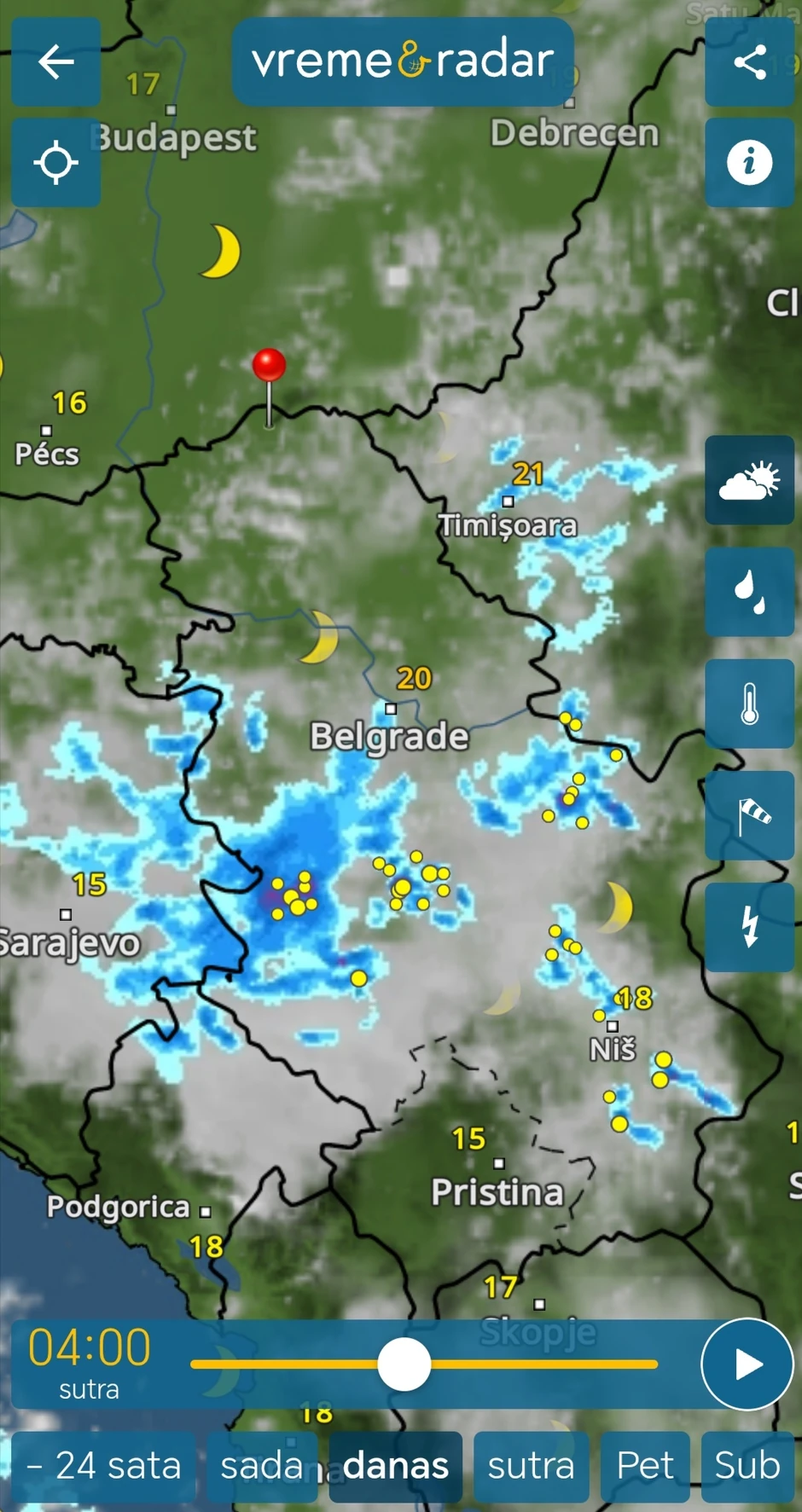 Radar, 4 sata ujutru u četvrtak