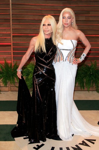 Donatella Versace i Lady Gaga na gali Oscarów 2014 na gali Oscarów 2014