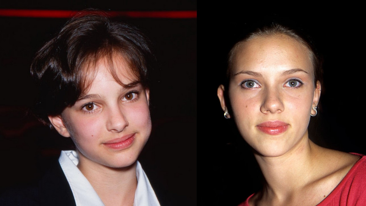 13-letnia Natalie Portman (1994 r.) i 15-letnia Scarlett Johansson (1999 r.)