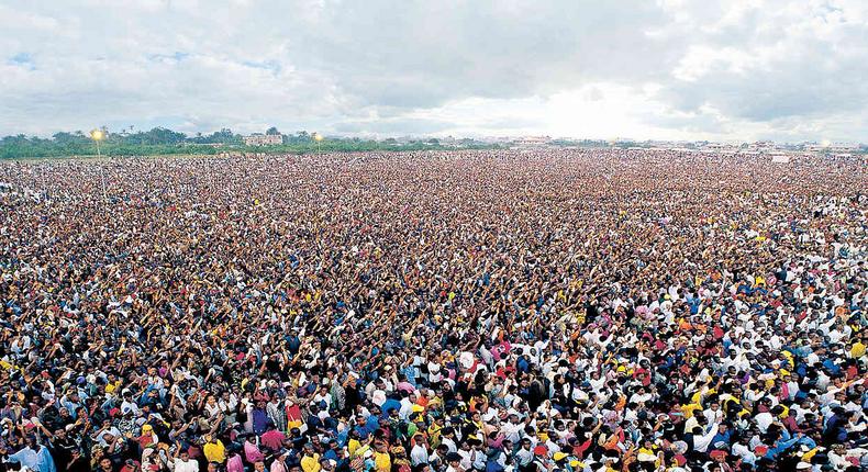 Over 6 million crusade people attended the late Reinhard Bonke's crusade in Lagos in 2000