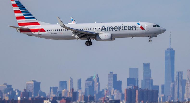 An American Airlines flight was diverted this week after authorities said a 25-year-old man exposed himself and urinated in the airplane's aisle mid-flight.CHARLY TRIBALLEAU/AFP via Getty Images